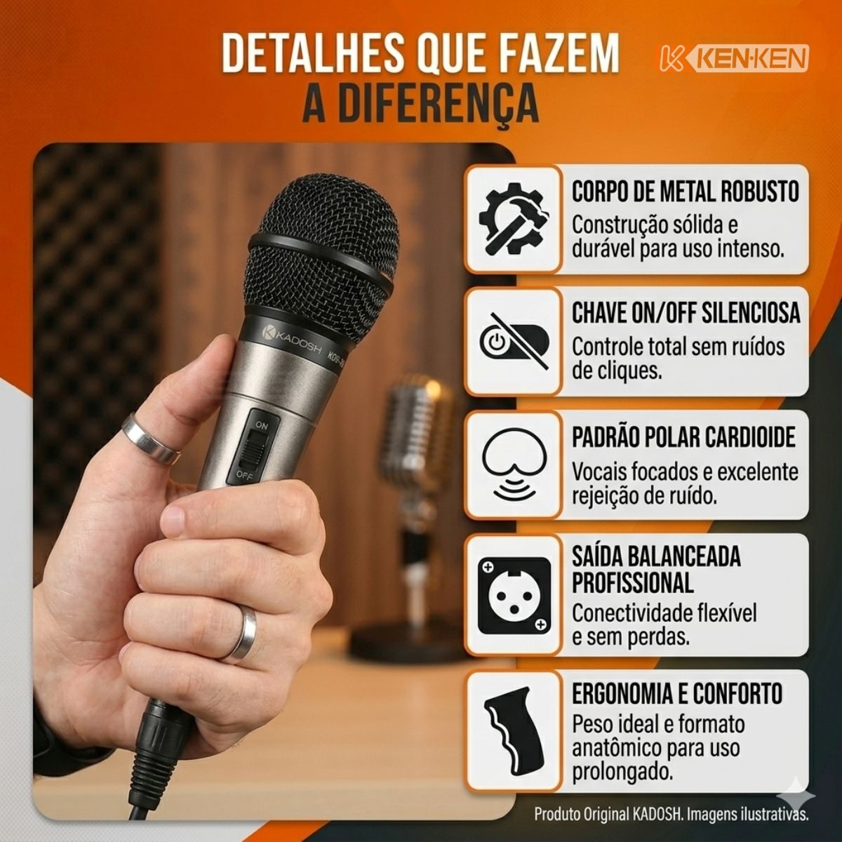 Detalhes que fazem a diferença no microfone Kadosh